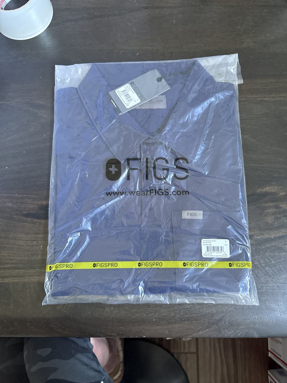 FIGS M_TECHNICAL PIQUE SCRUB POLO Men's Polo Shirt, Blue/Black, Size L